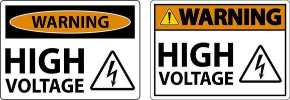 Warning High Voltage Sign On White Background vector