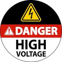 Danger High Voltage Floor Sign On White Background vector