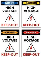 High Voltage Keep Out Sign On White Background vector