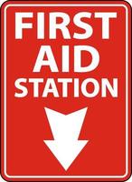 First Aid Station Sign on white background vector