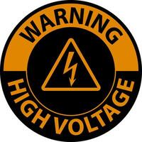 Warning High Voltage Floor Sign On White Background vector