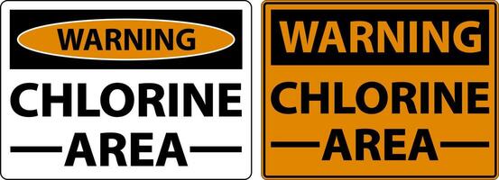 Warning Chlorine Area Sign On White Background vector