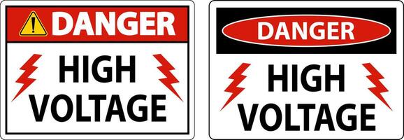 Danger High Voltage Sign On White Background vector