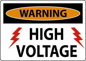 Warning High Voltage Sign On White Background vector