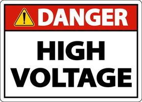 Danger High Voltage Sign On White Background vector