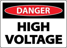 Danger High Voltage Sign On White Background vector