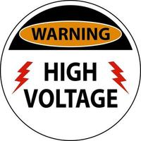 Warning High Voltage Floor Sign On White Background vector