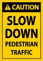 Caution Pedestrian Traffic Sign On White Background vector