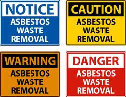 Danger Asbestos Waste Removal Sign On White Background vector