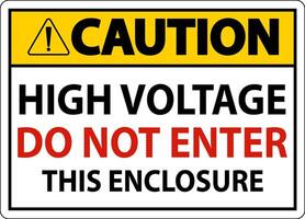 Caution High Voltage Do Not Enter Enclosure Sign vector