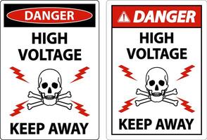 Danger High Voltage Keep Away Sign On White Background vector