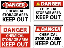 Danger Label Chemical Storage Area Keep Out Sign vector