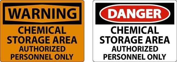 Chemical Storage Area Authorized Personnel Only Symbol Sign vector