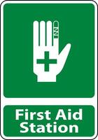 First Aid Station Sign on white background vector