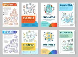 Business development brochure template layout. Startup launch. Flyer, booklet, leaflet print design with linear illustrations. Vector page layouts for magazines, annual reports, advertising posters