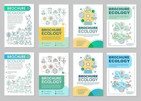 diseño de plantilla de folleto de ecología. proteccion Ambiental. folleto, folleto, diseño de impresión de folletos con ilustraciones lineales. salvar el planeta. páginas vectoriales para revistas, informes anuales, carteles publicitarios vector