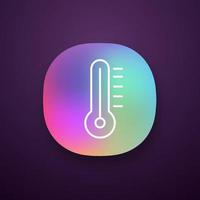 Thermometer app icon. Air temperature measurement. UI UX user interface. Web or mobile application. Vector isolated illustration