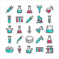 Laboratory icon set vector flat line for website, mobile app, presentation, social media.