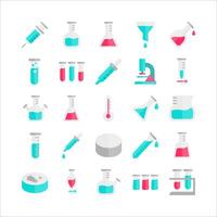 Laboratory icon set vector flat for website, mobile app, presentation, social media.