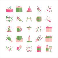 Celebration icon set vector flat for website, mobile app, presentation, social media.