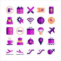 Aviation icon set vector flat for website, mobile app, presentation, social media.