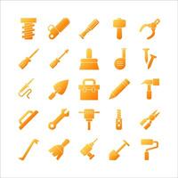 Carpenter icon set vector gradient for website, mobile app, presentation, social media.