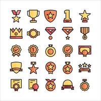 conjunto de iconos de premio línea plana vectorial para sitio web, aplicación móvil, presentación, redes sociales. vector