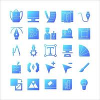 Designer icon set vector gradient for website, mobile app, presentation, social media.