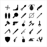 Weapon icon set vector solid for website, mobile app, presentation, social media.