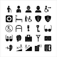 Disability icon set vector solid for website, mobile app, presentation, social media.