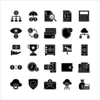 Fintech icon set vector solid for website, mobile app, presentation, social media.