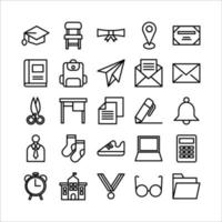 University icon set vector line for website, mobile app, presentation, social media.