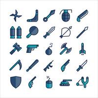 Weapon icon set vector flat line for website, mobile app, presentation, social media.