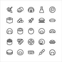 Japanese Food icon set vector line for website, mobile app, presentation, social media.