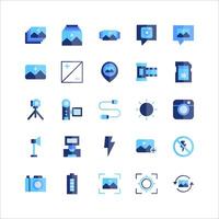 Photography icon set vector flat for website, mobile app, presentation, social media.