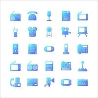 conjunto de iconos de tecnología retro degradado vectorial para sitio web, aplicación móvil, presentación, redes sociales. vector