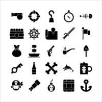 Pirates icon set vector solid for website, mobile app, presentation, social media.