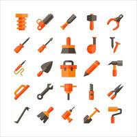 Carpenter icon set vector flat for website, mobile app, presentation, social media.