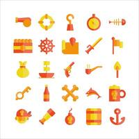 Pirates icon set vector flat for website, mobile app, presentation, social media.