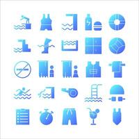 Swimming icon set vector gradient for website, mobile app, presentation, social media.