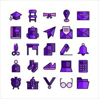 University icon set vector flat line for website, mobile app, presentation, social media.