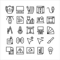 Designer icon set vector line for website, mobile app, presentation, social media.