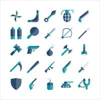 Weapon icon set vector flat for website, mobile app, presentation, social media.