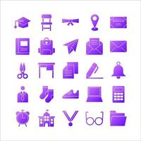 University icon set vector gradient for website, mobile app, presentation, social media.