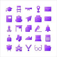 University icon set vector gradient for website, mobile app, presentation, social media.