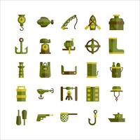 Fishing icon set vector flat for website, mobile app, presentation, social media.
