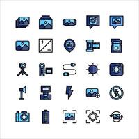 Photography icon set vector flat line for website, mobile app, presentation, social media.
