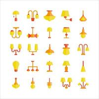 Lamp icon set vector flat for website, mobile app, presentation, social media.