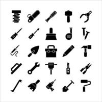 Carpenter icon set vector solid for website, mobile app, presentation, social media.