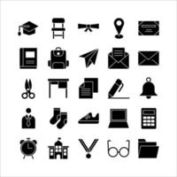 University icon set vector solid for website, mobile app, presentation, social media.